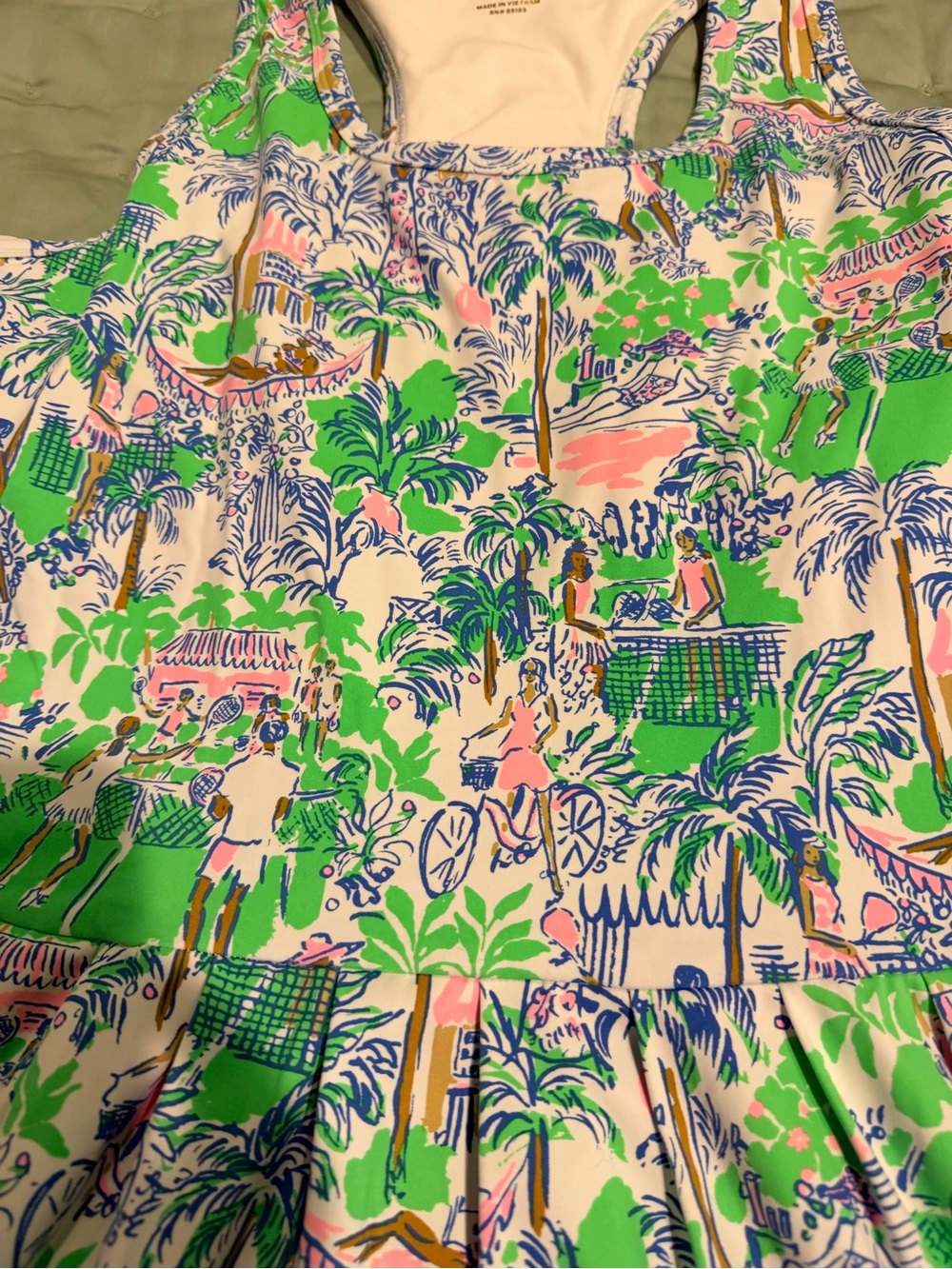 Lilly Pulitzer Luxletic dress Tropical Print Pleated Skirt XL